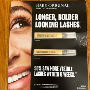 Babe Original essential lash serum 2 pack 6 month supply damaged packaging tab